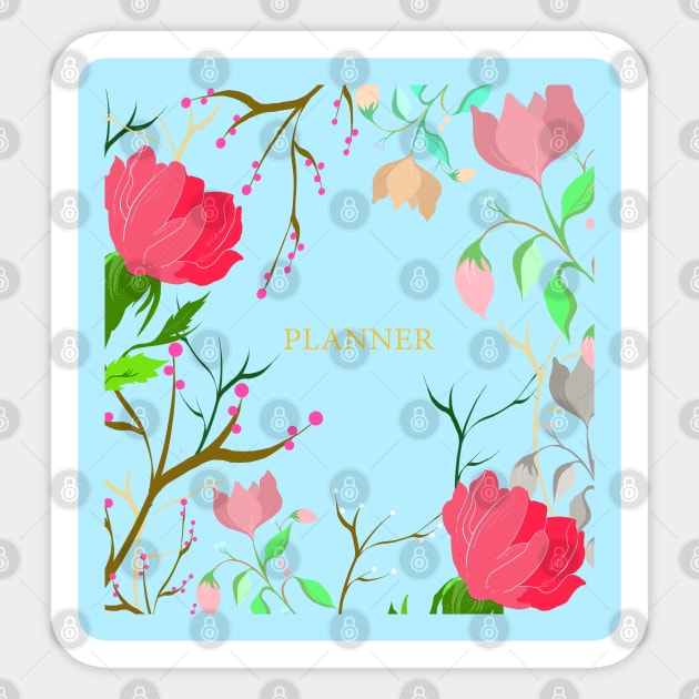 Blue floral art Sticker by jen28